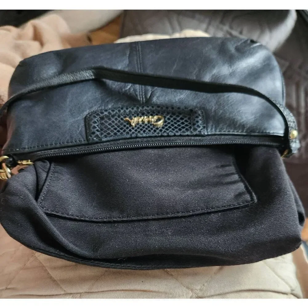 Coach Ashley large black leather wristlet. Approx 9.5 wide, 5.5 high